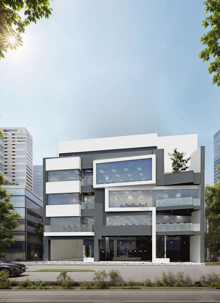 Commercial Elevation Render at ScanDesignz